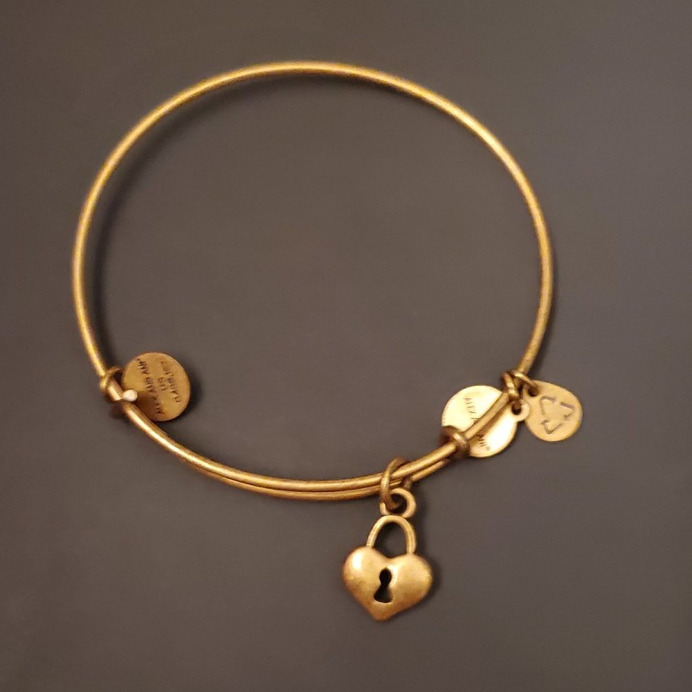 Alex and Ani Gold Key Lock Bangle